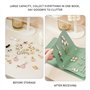 ZGDEIWGF 1 livre de rangement vert pour boucles d'oreilles et 5 sacs de rangement transparents, sac de rangement portable, sac d