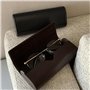 ZGDEIWGF Étui À Lunettes En Cuir 3 Pièces, Boîte De Rangement Pour Lunettes De Soleil, Étui À Lunettes Rétro, Étui À Miroir Magn