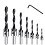 Pfloge® Lot de 7 forets hélicoïdaux HSS 5 - Pour le travail du bois - 3-10 mm