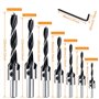 Pfloge® Lot de 7 forets hélicoïdaux HSS 5 - Pour le travail du bois - 3-10 mm