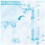 Robinet IBC Col de Cygne de Cuve avec 25cm Tube d'Extension, 3/4'' Raccord Cuve en Laition, S60x6 IBC Adaptateur Cuve 1000 Lirtr