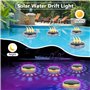 Lumière Piscine Solaires, Lumière Piscine sous l'eau avec Télécommande, Lampe Piscine Hors Sol RGB à Couleur Changeante, IP68 Ét