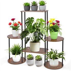 Vankarr Support de fleurs à 4 niveaux en bois - Étagère à plantes à plusieurs étages - Pour l'intérieur et le jardin - Décoratio