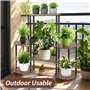Vankarr Support de fleurs à 4 niveaux en bois - Étagère à plantes à plusieurs étages - Pour l'intérieur et le jardin - Décoratio