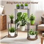 Vankarr Support de fleurs à 4 niveaux en bois - Étagère à plantes à plusieurs étages - Pour l'intérieur et le jardin - Décoratio
