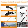 Vankarr Desherbeur Manuel Longueur en Acier Inoxydable avec Sac Dechets, Arrache Mauvaise Herbe avec Griffes et Pédales pour Dét