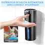 Gaethra Distributeur Savon Automatique, 420ml Distributeur Savon Mural, Distributeur Liquide Vaisselle avec Capteur Infrarouge, 