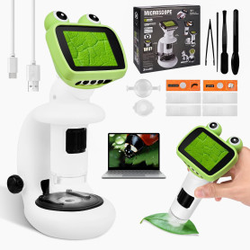 Microscope Enfant avec écran LCD 200X-1000X Image HD Grand grossissement