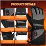 Jkevow Gants Chauffants pour Femme et Homme,Gants Chauffants Moto avec Batterie Rechargeable de 5000 mAh,3 Niveaux de réglage de