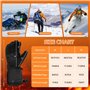 Jkevow Gants Chauffants pour Femme et Homme,Gants Chauffants Moto avec Batterie Rechargeable de 5000 mAh,3 Niveaux de réglage de