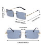 Lunettes Soleil Rectangulaires Sans Monture