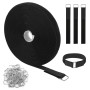 10m Sangles de Câble Réglables avec 50 Boucles Attache Câble Longueur de Coupe Libre Sangle Réutilisable Câble Management 2cm La