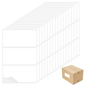 Lot de 51 grandes étiquettes autocollantes blanches imperméables pour boîtes de rangement pour bureau