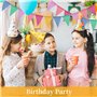 4 pièces–32M Guirlande de fanions en Tissu Pastel Arc-en-Ciel Guirlande de fanions d'extérieur étanche pour Anniversaire, Printe