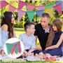 4 pièces–32M Guirlande de fanions en Tissu Pastel Arc-en-Ciel Guirlande de fanions d'extérieur étanche pour Anniversaire, Printe