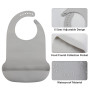 EASYKEENECOM Bavoir Imperméable Pour Adulte Avec Ramasse-miettes En Silicone, Réglable, Réutilisable, Tablier Avec Poche Pour Pe