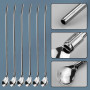 10 PièCes Pailles CuillèRe Pailles CuillèRe En Acier Inoxydable CuillèRes En Paille En MéTal RéUtilisable CuillèRe Pailles Paill