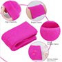 Lot de 3 bandeaux de sport roses avec bandeau de sport, bandeau en coton éponge doux et épais, pour filles (1 bandeau et 2 brace