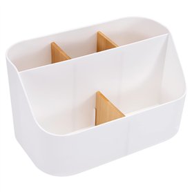 QH-Shop Organiseur de Bureau Boîte de Rangement Fournitures de Bureau Porte Stylo avec Bois Compartiments pour la Maison D'école