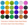 Tibaoffy Lot de 24 perles en verre pour fabrication de bijoux Multicolore 2 mm