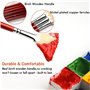 GACDR Lot de 7 pinceaux éventail pour peinture, poils de porc naturels et long manche en bois, pinceaux professionnels pour pein