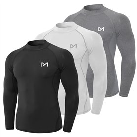 MEETYOO Tee Shirt Compression Homme Manche Longue