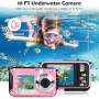 appareil photo numérique FHD 10FT 3MP étanche avec carte mémoire 32G pour retardateur