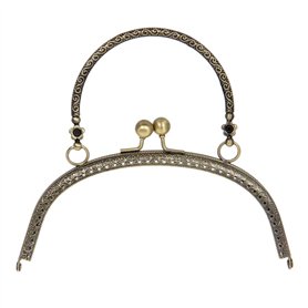 HEALLILY sac à main en métal cadre rétro sac à main fermoir serrure porte-monnaie poignée pour accessoires de couture bricolage