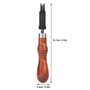 Outil à rainurer en cuir de type V Traitement du cuir Groover Outils de gouge en bois pour Artisanat en cuir en bois Leather Too