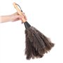 Plumeau en plumes d'autruche, 13,4 "outil de nettoyage de dépoussiérage à poignée en bois anti-statique réutilisable