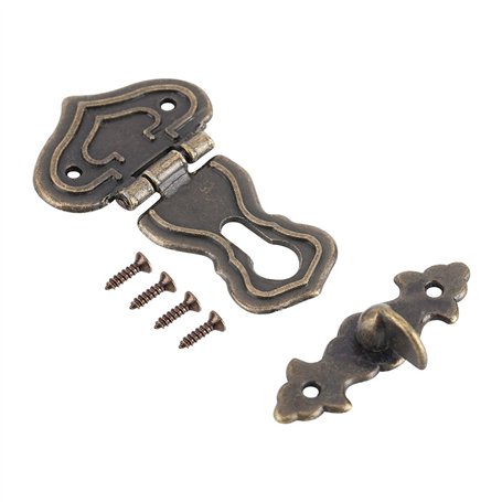10 Pcs Vintage Hasp Box Hasp Lock Latch Décoratif Rétro Bronze Gravé Designs Hasp Treasures Boîtes Hasp Lock avec Vis pour Boîte