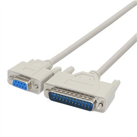 PNGKNYOCN Câble de Conversion DB9 vers DB25 Câble de Conversion RS232 Femelle vers DB25 mâle Null Modem série parallèle impriman