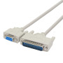 PNGKNYOCN Câble de Conversion DB9 vers DB25 Câble de Conversion RS232 Femelle vers DB25 mâle Null Modem série parallèle impriman