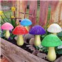 Homeleo Lot de 8 lampes solaires en forme de champignon craquelé pour extérieur - Décoration de jardin pour l'extérieur - Champi