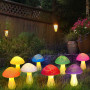 Homeleo Lot de 8 lampes solaires en forme de champignon craquelé pour extérieur - Décoration de jardin pour l'extérieur - Champi
