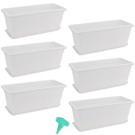 PINGEUI Lot de 6 jardinières rectangulaires en Plastique de 43 cm