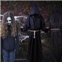 WAYBWZDQ Costume de Moine Halloween, Costume Robe de Prêtre Halloween, Robe de Prêtre Adulte Déguisement avec Capuche, Collier d