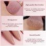 WOLMIK Lot de 5 mini pinceaux de maquillage de voyage avec étui et miroir, kit de pinceaux de maquillage portable, pour fond de 