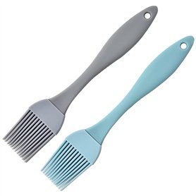 Lot de 2 pinceaux à pâtisserie en silicone - 17 cm - Pour la cuisine et la pâtisserie - Gris