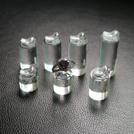 CENPEK Lot de 7 présentoirs cubiques en acrylique transparent pour bijoux