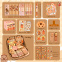 HOVCEH Ensemble Papeterie Capybara, Trousse À Crayons Capybara Mignonne avec 12 Compartiments, Comprenant Une Trousse À Crayons 
