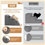 Otauoaea Escaliers pour Chiens à 4 Marches, Escalier pour Animaux en Éponge, Rampe pour Chien Antidérapant avec Housse en Tissu 