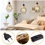 BORDEAG Douille De Lampe E27 6.8m, Suspendue Lustre Corde, Douille E27 Interrupteur, 3 Douille Fil Electrique Lustre Corde De Ch