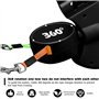 BORDEAG Laisse Double Rétractable pour Chien avec Lumière, Extensible pour Promener Deux Chiens Jusqu'À 50 LB