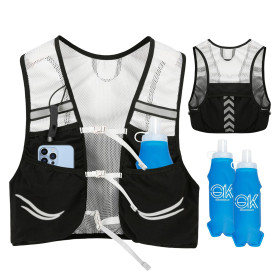 Gilet Hydratation Running avec 2 Bouteilles Souples De 500 ML