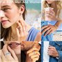 Steemjoey 4Pcs Bague d'anxiété, Anti Stress avec Perles Bague Rotative Rings, Fidget Ring Perles en Spirale Réglables Anneau de 