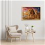 Kit de Broderie Diamant 5D DIY- Mère de Lion et Enfants - Peinture par numéros Adultes - Broderie Diamant Painting au Point de C