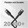 3 en 2 Câble pour Apple Watch et iPhone, 2M Nylon Chargeur Apple Watch Chargeur USB C avec port Lightning/USB C pour iWatch Ultr