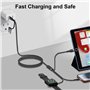 3 en 2 Câble pour Apple Watch et iPhone, 2M Nylon Chargeur Apple Watch Chargeur USB C avec port Lightning/USB C pour iWatch Ultr