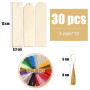 30Pcs Marque Page Vierge Bois 30Pcs Gland Multicolore Signet Rectangulaire 3 Formes Différentes pour Artisanat DIY Bricolage